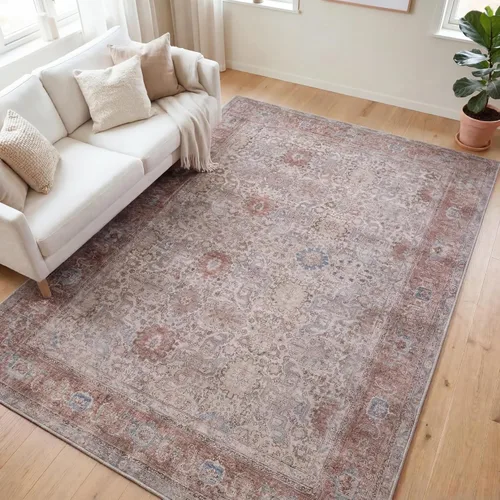 Miniatura 35 de Kuden Alfombra pequeña de 2 x 3, lavable a máquina, parte trasera antideslizante, estilo vintage, suave, pelo bajo, alfombras de área para entrada
