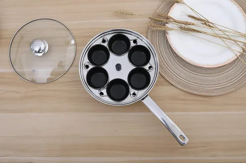 Miniatura 5 de Sartén para Huevos Escalfados de 6 Tazas - Olla para Huevos Escalfados de Acero Inoxidable – Juego de Utensilios de Cocina para Escalfar Huevos