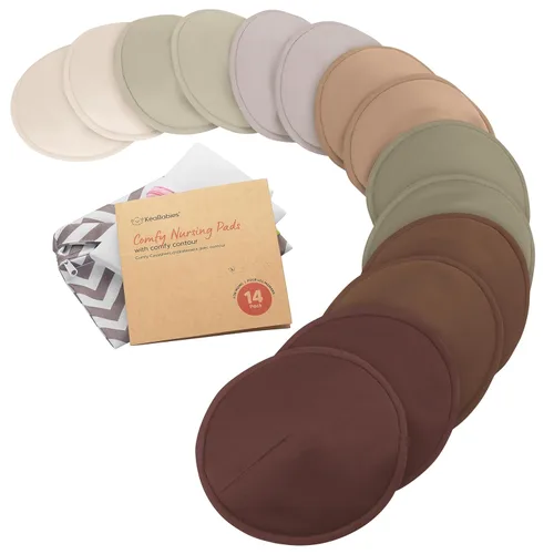 Miniatura 19 de Almohadillas de lactancia de viscosa de bambú orgánico, 8 almohadillas lavables para lactancia materna, bolsa de lavado, reutilizables