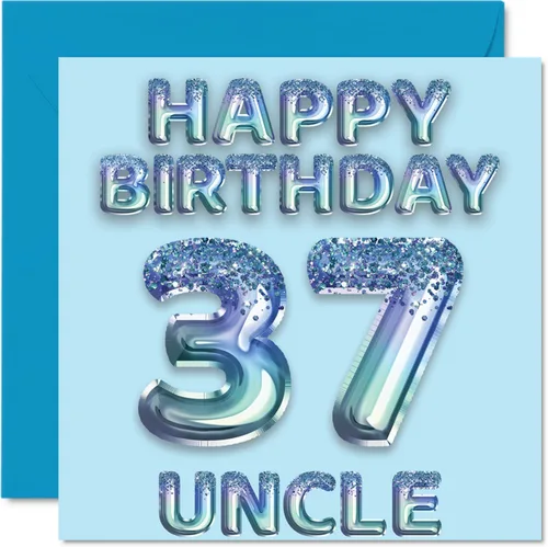 Miniatura 287 de Stuff4 Tarjeta de primer cumpleaños para niños, globo de fiesta con purpurina azul, tarjetas de feliz cumpleaños para niño de 1 año, nieto, hijo, 57