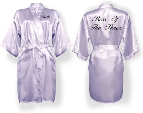 Miniatura 27 de Bata personalizada para mujer, tallas S-5XL, añade símbolos, texto y monogramas – Batas para bodas, viajes de niñas, cumpleaños y más