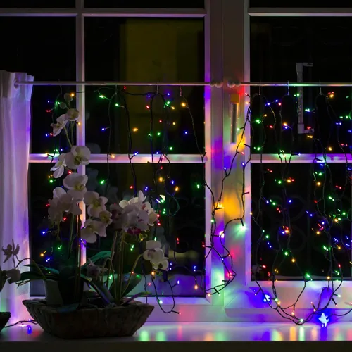 Miniatura 2 de Flechllary Luces de Cadena Navideñas de 200 LED, 72 Pies de Luces Interiores Enchufables con 8 Modos y Temporizador y Función de Memoria, Luces