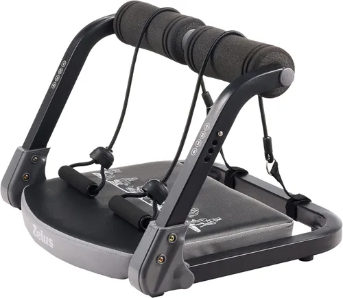 ZELUS Máquina de abdominales con bandas de resistencia para gimnasio en casa, equipo de entrenamiento de abdominales 2 en 1 con asistencia de rebote