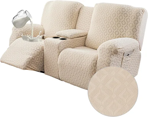 Miniatura 38 de Gennia Funda Impermeable para Sofá Reclinable, Fundas Elásticas para Sofá Reclinable con Bolsillos, Fundas Lavables para Sillón Reclinable Lazy Boy