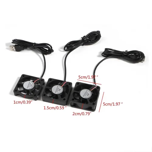 Miniatura 2 de Conector USB de 5 V, 4500-5500 rpm, ventilador de PC, disipador de calor, ventilador de refrigeración de CPU, 1.969 x 1.969 in, 5 V, USB, ventilador