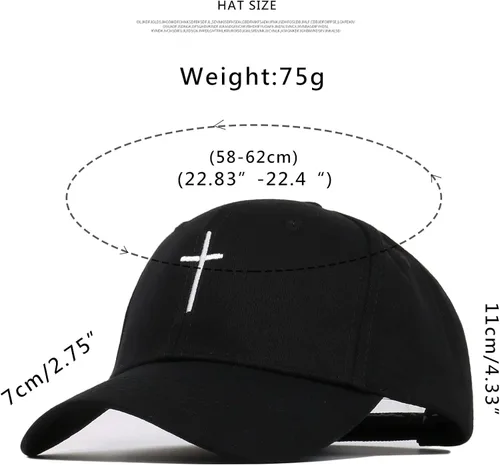 Miniatura 4 de Gorra de béisbol con bordado cruzado ajustable estructurado para hombres y mujeres