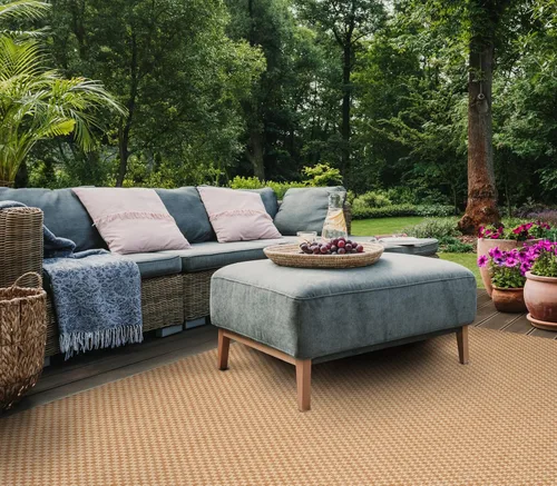 Miniatura 40 de SAFAVIEH Alfombra lavable al aire libre Courtyard Collection - 6'7" x 9'6", azul claro y gris claro, no desprende pelusa y fácil limpieza, ideal