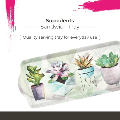 Miniatura 2 de Pimpernel Lilac Bloom Sandwich Tray – (15.1 x 6.5 pulgadas) Tablero rectangular de melamina con elegante diseño floral, accesorio de mesa decorativo