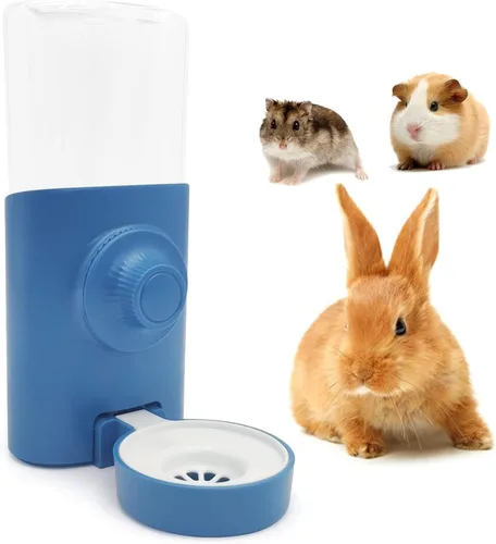 Miniatura 9 de Botella de agua para conejo, 600ml/20.3 fl oz dispensador de agua colgante alimentador jaula cajón conejera conejito cachorro gato chinchilla hurón
