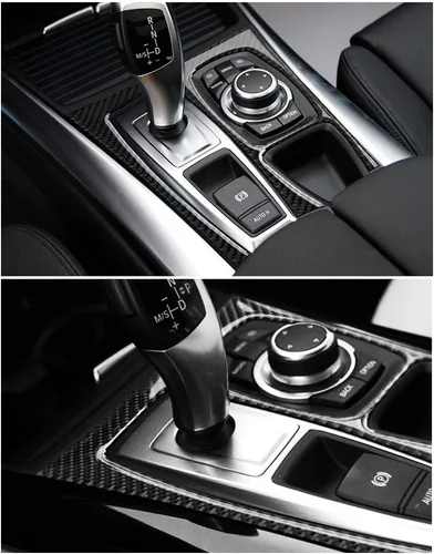 Miniatura 6 de Thor-Ind Cubierta de panel de caja de engranajes de fibra de carbono para BMW X5 E70 (08-13) X6 E71 (09-14) consola central de cambio de marchas