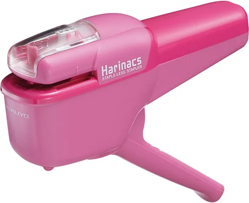 Miniatura 15 de Kokuyo, Grapadora sin grapas, Harinacs de mano sin grapas, hasta 10 hojas sin grapas, grapadora compacta portátil sin agujeros, blanca, importada