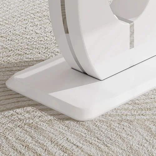 Miniatura 9 de JUFU Mesa de comedor de mármol sintético de 63 pulgadas para 4-6 personas, moderna mesa rectangular de cocina y comedor, mesa de MDF de aspecto