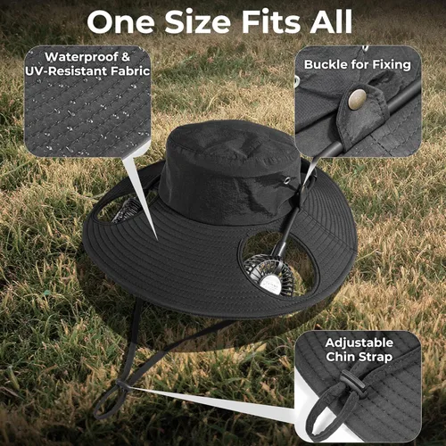 Miniatura 7 de AMACOOL Bucket Hat Fan, Gifts for Him Father Dad Husband, Fishing Essentials for Women Men Camping Hiking Beach Gardening