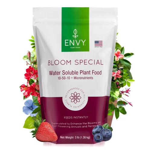 ENVY Bloom Special Professional Grade (10-50-10) Alimento vegetal soluble en agua, promueve flores más grandes y hermosas (3.0 libras)
