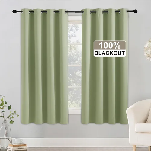 Miniatura 69 de RYB HOME Cortinas opacas de cocina de 36 pulgadas de largo, tratamiento de privacidad para ventanas pequeñas, aislamiento térmico, telón de fondo