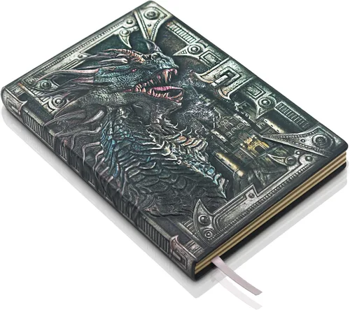 Miniatura 21 de Phoenix Cuaderno de cuero – Diario de viaje vintage Phoenix hecho a mano en 3D con papel rayado, cuaderno de bocetos de cuero fresco, diario