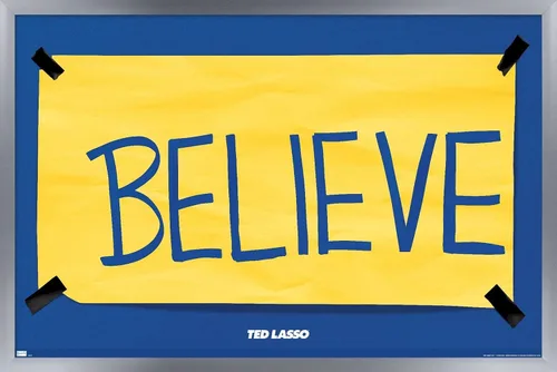 Miniatura 11 de Trends International Ted Lasso - Póster de pared Believe, 14.725 x 22.375 pulgadas, versión enmarcada de madera de granero