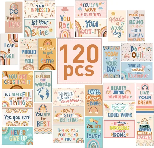 Miniatura 15 de Outus 120 tarjetas con citas motivacionales de motivación, agradecimiento, gratitud, motivación comercial, 30 estilos, 3.5 x 2 pulgadas