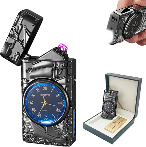 Miniatura 8 de BABOBIU Encendedor Eléctrico de Plasma Encendedor de Plasma Recargable Resistente al Viento Sin Llama Arco Encendedores Delfín con Carga Rápida USB