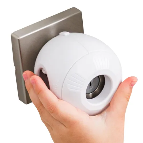 Miniatura 10 de Cubierta para pomo de puerta de seguridad infantil (paquete de 4) Cubiertas de manija de puerta de doble cerradura difíciles de quitar para niños