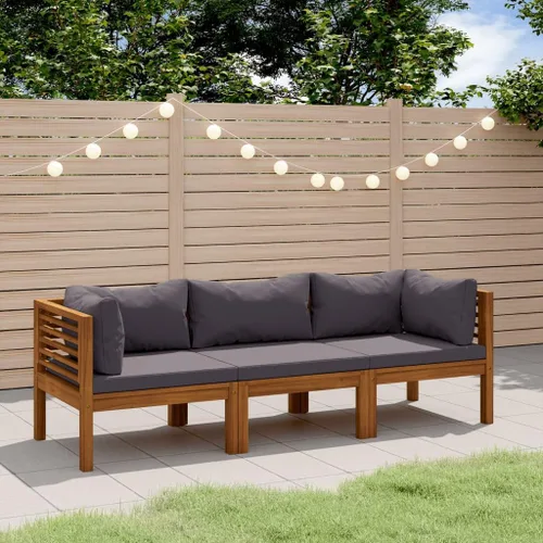 Miniatura 25 de 6 Piece Outdoor Patio Furniture Set, Modular Acacia Wood Garden Lounge Set with Weather Resistant Cushions, Cream Brown Modern Seating for Balcony