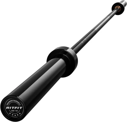 RitFit Elite - Barra olímpica de 7 pies, robusta barra de 45 libras para levantamiento de pesas y levantamiento de potencia, barra olímpica superior