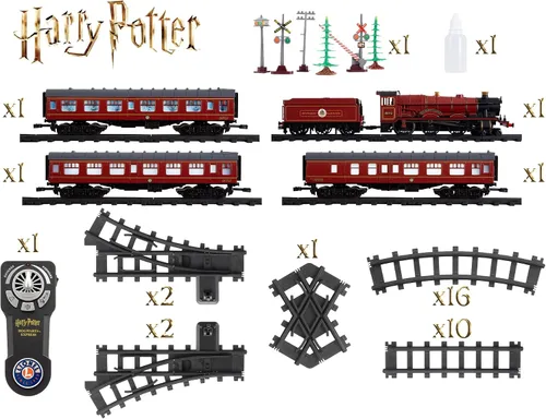Miniatura 9 de Conjunto de tren de juguete Lionel Hogwarts Express con batería calibre O, con control remoto, locomotora, vagones de tren y pista con sonidos