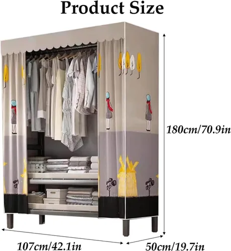 Miniatura 5 de large closets Folding Clothes Closet Metal Iron Wardrobe Closet Portable Closets for Hanging Clothes Easy to Assemble Saves Space Closet Space-saving
