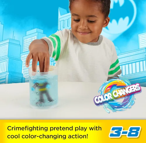 Miniatura 2 de Fisher-Price Imaginext DC Super Friends, juguetes de Batman, juego de figuras de 3 piezas con Harley Quinn que cambian de color para niños en edad