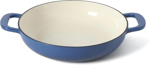Miniatura 5 de Martha Stewart Gatwick Enameled Cast Iron Braiser with Lid, 3.5-Quart Braiser Pan for Stovetop & Oven, Cast Iron Braising Pan, Blue