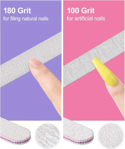 Miniatura 5 de Lima de uñas y bufandas, kit de preparación de uñas MORGLES con tablas de esmeril, herramientas para quitar cutículas, aceite de aloe para cutículas