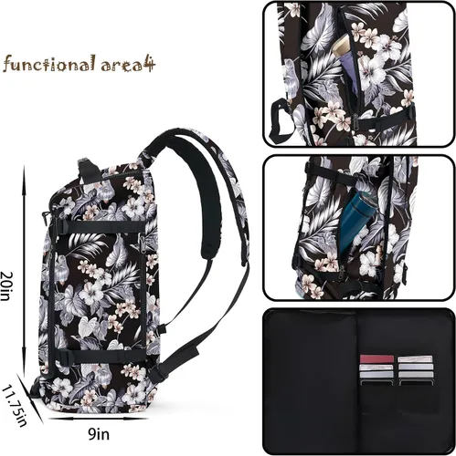 Miniatura 5 de Mochila multifuncional para gimnasio, 4 formas de transporte, impermeable, con compartimento para zapatos, para viajes, deportes, camping, laptop
