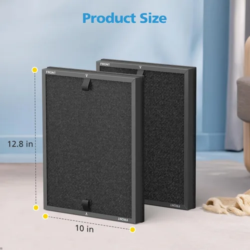 Miniatura 9 de Paquete de 2 filtros de repuesto HAP602 compatibles con el purificador de aire ECOSELF HAP602 / HAP602WF, filtro de repuesto para purificadores