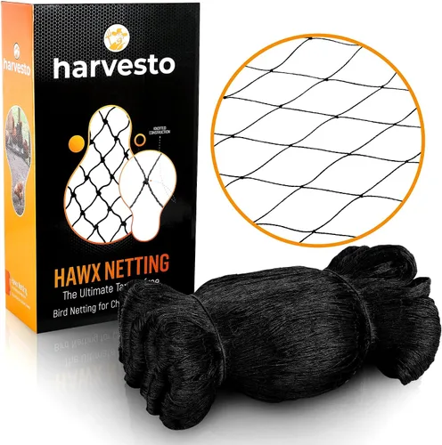 Miniatura 8 de Harvesto Red para pájaros resistente para gallineros y corrales Malla de red para árboles y jardín 1-1/2" Mantiene alejados a halcones, pájaros