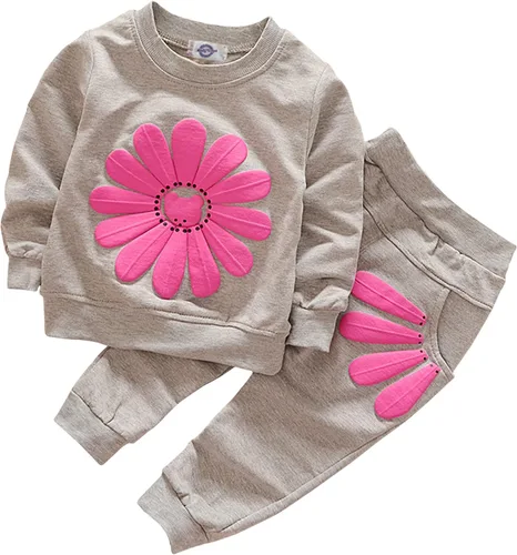 Miniatura 11 de Conjunto de ropa de girasol para niñas pequeñas, camiseta de manga larga y pantalones, 2 piezas, ropa de otoño