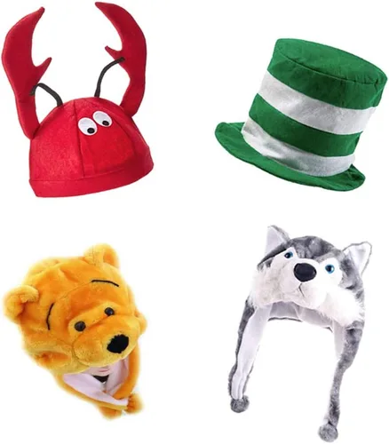 Miniatura 3 de Paquete de 6 divertidos sombreros de fiesta para adultos, varios sombreros de disfraces, accesorios de cabina de fotos para fiestas de disfraces