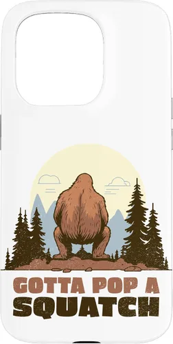 Miniatura 14 de Funda divertida para iPhone 16, diseño de Bigfoot Gotta Pop A Squatch Squat Poop Joke