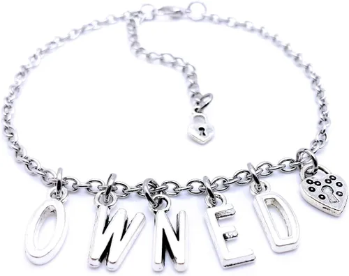 Miniatura 8 de Joyería de pulsera tobillera con dije de cerradura - BDSM Bondage, Acero inoxidable, Ágata