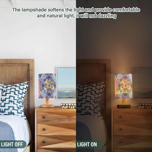 Miniatura 5 de Trendy Boho Colorful Flowers Bloom Bedside Lamp Kids Night Light for Nightstand Lamp for Desk Retro lámparas para mesa