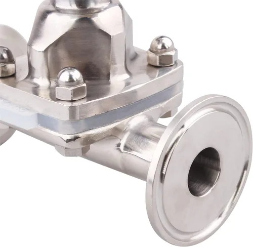 Miniatura 4 de DERNORD Válvula de diafragma sanitaria Sello de silicona Acero inoxidable 316L, 1.5 "Válvula de triple abrazadera (tubo de 1 pulgada OD)
