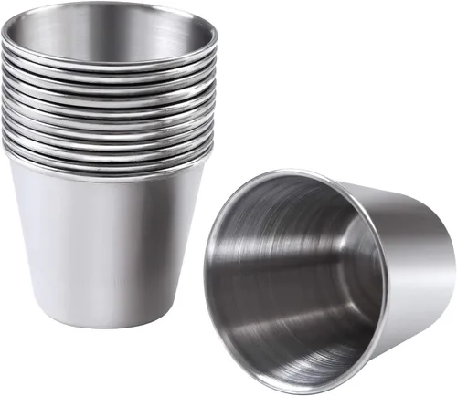 Miniatura 8 de Ruisita Vasos de chupito de acero inoxidable 12 vasos de chupito de acero inoxidable (1 onza/1.0 fl oz)