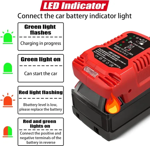 Miniatura 5 de Adaptador de puente compatible con batería Milwaukee de 18 V M18, kit de arranque de puente de 11 AWG cable de 18 V, cable de arranque automático