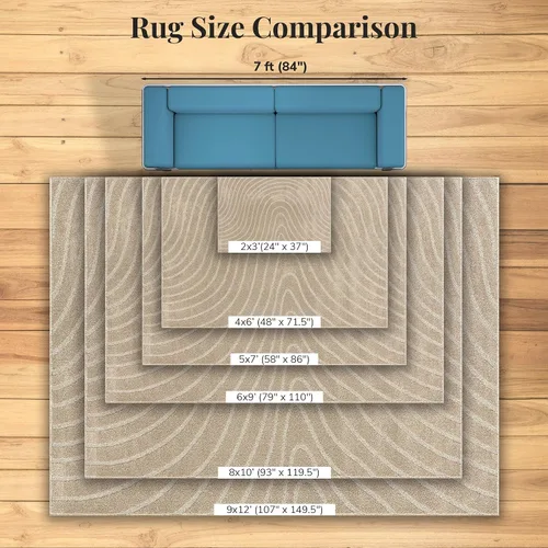 Miniatura 5 de LUXE WEAVERS Alfombra de Área Moderna Geométrica de Ondas Beige 2x3