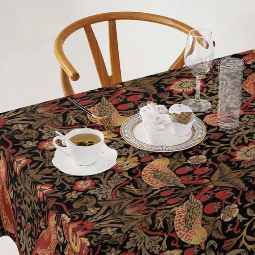 Miniatura 102 de Mantel Floral Retro de Pájaros, Diseño Original Bohemio William Morris Estampado Cubierta de Mesa para Hogar Picnic Fiesta Comedor Cocina William