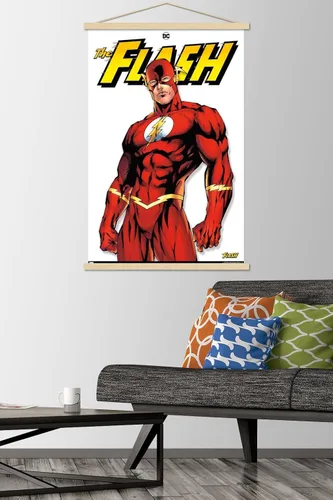 Miniatura 2 de Trends International DC Comics - Póster de pared con marco magnético The Flash Feature Series Juego de perchas de madera de haya y impresión de alta
