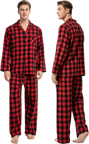 Miniatura 4 de Schbbbta Pijamas familiares de Navidad a juego para parejas, ropa de dormir de manga larga