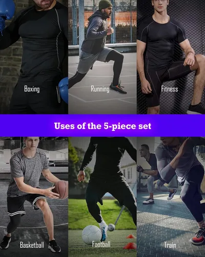 Miniatura 7 de BOOMCOOL 5PCS Gym Clothes for Men Workout Sets
