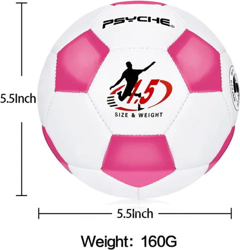 Miniatura 4 de Wisdom Leaves Mini pelota de fútbol para niños/niños pequeños, pelotas de fútbol de tamaño 1.5, pelota de juguete para juegos en interiores y Rosa