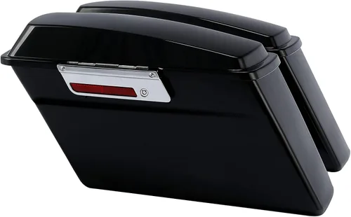 TCT-MOTORPARTS Alforjas de sillín duras negras vívidas para maletero W/Latch Keys se adapta a Harley Touring Road Glide Road King Street Glide Negro