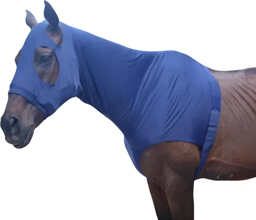 Miniatura 8 de Leberna Capucha elástica para caballo con cremallera y cubierta completa para el cuello (negro, S)